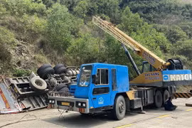 Hiện trường vụ tai nạn. (Ảnh: Tường Quân/TTXVN)