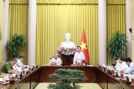 Chủ tịch nước Võ Văn Thưởng chủ trì buổi làm việc. (Ảnh: Thống Nhất/TTXVN)