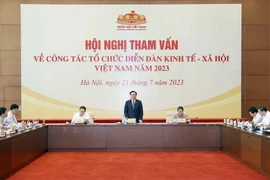 Chủ tịch Quốc hội Vương Đình Huệ phát biểu. (Ảnh: Doãn Tấn/TTXVN)