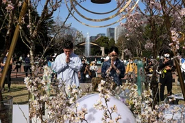 Người dân Nhật Bản tưởng niệm các nạn nhân của thảm họa kép năm 2011. (Nguồn: Abcnews)