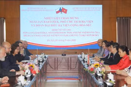 Quang cảnh buổi tiếp. (Ảnh: Phương Hoa/TTXVN)