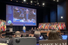 Quang cảnh khai mạc Hội nghị tổng kết 5 năm lần thứ 5 (RC-5) về thực hiện Công ước Cấm vũ khí hóa học - CWC. (Ảnh: TTXVN phát)