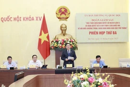 Chủ tịch Quốc hội Vương Đình Huệ phát biểu. (Ảnh: Doãn Tấn/TTXVN)