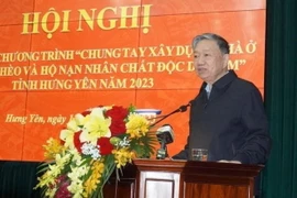 Đại tướng Tô Lâm phát biểu tại hội nghị. (Ảnh: Mai Ngoan/TTXVN)