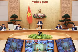 Thủ tướng Phạm Minh Chính chủ trì Hội nghị trực tuyến Chính phủ với địa phương. (Ảnh: Dương Giang.TTXVN)