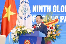 Chủ tịch Quốc hội Vương Đình Huệ phát biểu khai mạc Hội nghị Nghị sỹ Trẻ Toàn cầu lần thứ 9. (Ảnh: TTXVN)