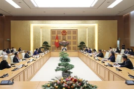 Thủ tướng Phạm Minh Chính tiếp đại biểu dự Hội nghị toàn cầu lần thứ 4 Hệ thống lương thực, thực phẩm bền vững. (Ảnh: Dương Giang/TTXVN)