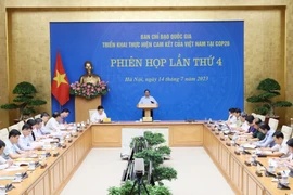 Thủ tướng Phạm Minh Chính, Trưởng Ban Chỉ đạo chủ trì phiên họp lần thứ 4 của Ban Chỉ đạo Quốc gia triển khai thực hiện cam kết của Việt Nam tại Hội nghị lần thứ 26 Các bên tham gia Công ước khung của Liên hợp quốc về Biến đổi Khí hậu.