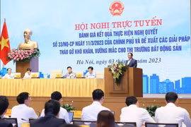 Thủ tướng Phạm Minh Chính phát biểu chỉ đạo hội nghị. (Ảnh: Dương Giang/TTXVN)
