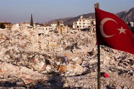 Cảnh đổ nát ở Antakya, Hatay, Thổ Nhĩ Kỳ sau trận động đất ngày 6/2. (Ảnh: AFP/TTXVN)