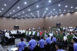 Quang cảnh phiên xét xử. (Ảnh: Phạm Kiên/TTXVN)