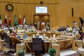 Toàn cảnh cuộc họp cấp Bộ trưởng Mỹ-Hội đồng Hợp tác vùng Vịnh (GCC) tại Riyadh, Saudi Arabia, ngày 7/6. (Ảnh: AFP/TTXVN)