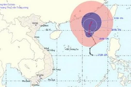 Hướng đi của cơn bão. (Ảnh: nchmf)