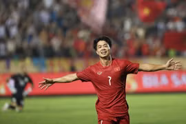 Kinh nghiệm của Công Phượng là sự bổ sung cần thiết cho hàng công của Đội tuyển Việt Nam. (Ảnh: Minh Quyết/TTXVN)