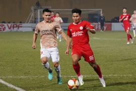 Thể Công-Viettel bất ngờ giành chiến thắng đậm 3-0 trước Công an Hà Nội. (Ảnh: Việt Anh/Vietnam+)