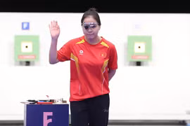 Xạ thủ Trịnh Thu Vinh đứng hạng 7 nội dung bắn súng ngắn 25m tại Olympic Paris 2024. (Ảnh: Hoàng Linh/TTXVN)