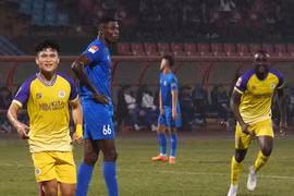 Hà Nội FC giành chiến thắng 3-1 trước đội khách Quảng Nam. (Ảnh: Việt Anh/Vietnam+)