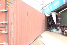 Hiện trường vụ tai nạn. (Ảnh: Đậu Tất Thành/TTXVN)