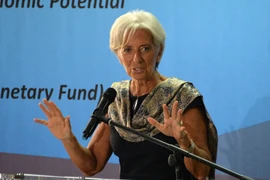 Tổng Giám đốc IMF Christine Lagarde trong cuộc gặp gỡ sinh viên Đại học Indonesia. (Nguồn: AFP/TTXVN)
