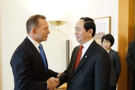 Thủ tướng Australia Tony Abbott tiếp Bộ trưởng, Đại tướng Trần Đại Quang. (Nguồn: Vietnam+)