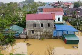 Một số tỉnh miền Bắc đang gồng mình chống mưa lũ. (Ảnh: Hoài Nam/Vietnam+)