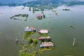Hà Nội: Nhiều nhà dân tại huyện Mỹ Đức vẫn chìm trong biển nước 