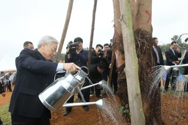 Tổng Bí thư phát động Tết trồng cây tại Khu Công nghệ cao Hòa Lạc