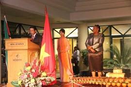 Đại sứ Việt Nam tại Mozambique Nguyễn Văn Trung phát biểu tại lễ kỷ niệm. (Ảnh do Đại sứ quán Việt Nam tại Mozambique cung cấp)