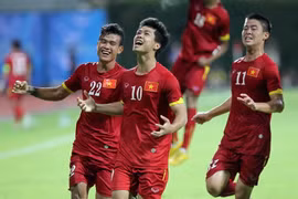 U23 Việt Nam đang nắm ưu thế rất lớn. (Ảnh: Quốc Khánh/TTXVN)
