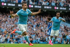 Sergio Aguero mang chiến thắng về cho Manchester City. (Nguồn: DM)
