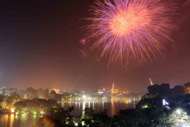 [Photo] Bắn pháo hoa chào đón Năm Mới Ất Mùi trên cả nước