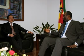 Phó Thủ tướng Hoàng Trung Hải tiếp Bộ trưởng Giao thông và Viễn thông Mozambique. (Ảnh: Mạnh Hùng/TTXVN)