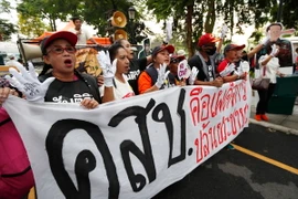 Người biểu tình tập trung tại Bangkok, kêu gọi sớm tổ chức bầu cử. (Nguồn: EPA/TTXVN)