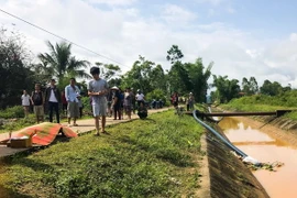 Hiện trường nơi phát hiện thi thể nạn nhân. (Ảnh: Xuân Tư/TTXVN)