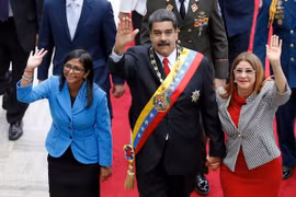 Tổng thống Venezuela Nicolas Maduro tại lễ tuyên thệ nhậm chức nhiệm kỳ thứ 2. (Nguồn: AP)