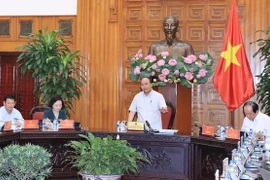 Thủ tướng Nguyễn Xuân Phúc phát biểu tại buổi làm việc. (Ảnh: Thống Nhất/TTXVN)