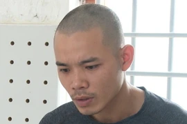 Đối tượng Vũ Đức Quốc tại Cơ quan Cảnh sát điều tra, Công an tỉnh Thái Bình. (Ảnh: TTXVN phát)
