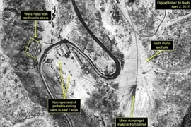 Bãi thử hạt nhân Punggye-ri của Triều Tiên. (Nguồn: AP/TTXVN)