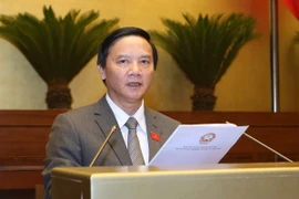 Đại biểu Quốc hội tỉnh Kiên Giang Lê Thành Long phát biểu ý kiến. (Ảnh: Doãn Tấn/TTXVN)