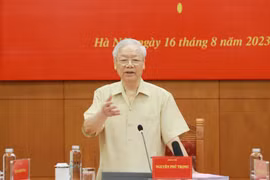 Tổng Bí thư Nguyễn Phú Trọng phát biểu chỉ đạo phiên họp. (Ảnh: Phương Hoa/TTXVN)