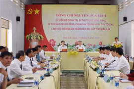 Quang cảnh buổi làm việc. (Ảnh: Hoài Thu/TTXVN)