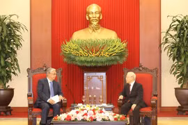 Tổng Bí thư Nguyễn Phú Trọng tiếp Tổng thống Kazakhstan Kassym-Jomart Tokayev. (Ảnh: Trí Dũng/TTXVN)