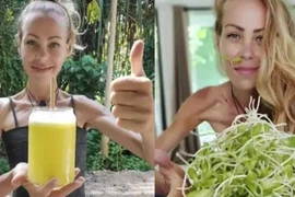 Zhanna Samsonova quảng bá cho chế độ ăn uống của mình. (Nguồn: Tele1)