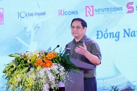 Thủ tướng Phạm Minh Chính phát biểu tại lễ khởi công. (Ảnh: Dương Giang/TTXVN)