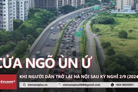 Nhiều cửa ngõ Hà Nội đông đúc vì người dân đổ về sau nghỉ Lễ 2/9