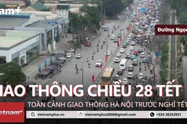 Toàn cảnh giao thông khu vực cửa ngõ Hà Nội chiều ngày 28 Tết
