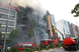 Hiện trường nơi xảy ra cháy. (Ảnh: Doãn Tấn/TTXVN)