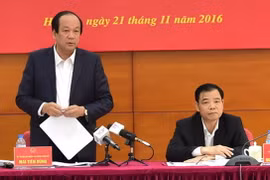 Bộ trưởng Mai Tiến Dũng truyền đạt ý kiến Thủ tướng Chính phủ với Bộ Nông nghiệp và Phát triển nông thôn. (Nguồn: chinhphu.vn)