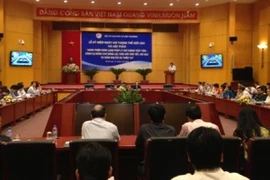 Lễ kỷ niệm ngày Khí tượng thế giới với chủ đề “Theo dõi thời tiết bảo vệ tính mạng và tài sản.” (Ảnh: PV/Vietnam+)