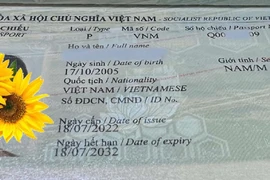 Hộ chiếu mẫu mới do Đại sứ quán Việt Nam tại Đức cấp có số serial bắt đầu bằng chữ Q. (Ảnh: Mạnh Hùng/TTXVN)